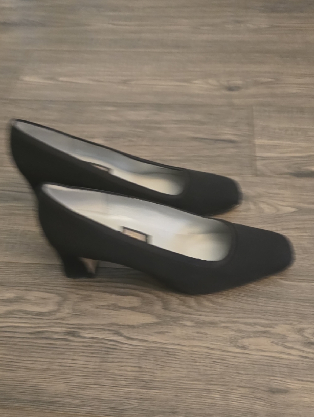 Nina Black Square-Toe Pumps - Picture 5 of 7